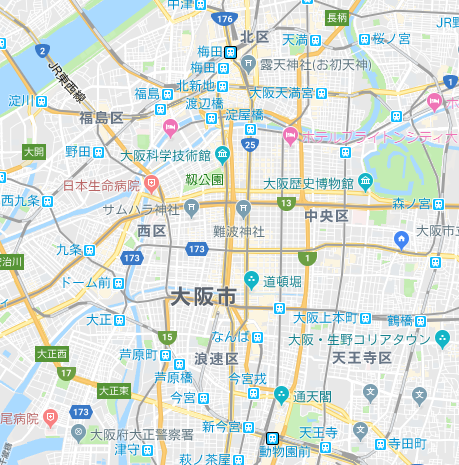 大阪市　環状線内の地図